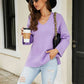 Drop Shoulder V-Neck Knit Pullover