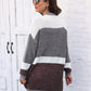 One Size Color Block Open Front Cardigan