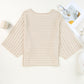 Round Neck Exposed Seams Pullover Sweater