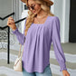 Full Size Square Neck Puff Sleeve Blouse