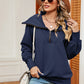 Half Zip Lantern Sleeve Sweatshirt