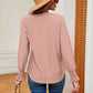 Contrast Flounce Sleeve Blouse