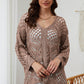 Openwork V-Neck Sweater