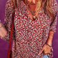 Printed Tie Neck Ballon Sleeve Blouse
