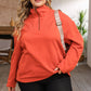 Plus Size Zip-Up Dropped Shoulder Sweatshirt