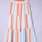 Striped Strapless Sweetheart Neck Dress