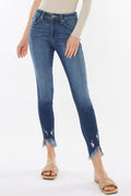 Kancan Raw Hem High Waist Cropped Jeans *