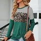 Leopard Striped Round Neck T-Shirt