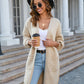 Sophia & Grace Open Front Dropped Shoulder Cardigan with Pocket