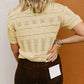 Openwork Round Neck Short Sleeve Sweater