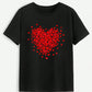 Heart Round Neck Short Sleeve T-Shirt