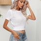 Round Neck Short Sleeve Knit Top