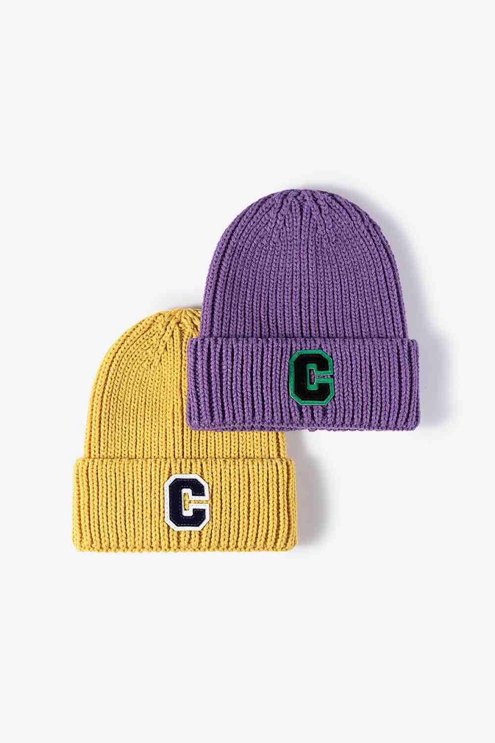 CHIC HATZ Letter C Patch Cuffed Beanie