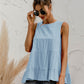 Round Neck Tiered Tank