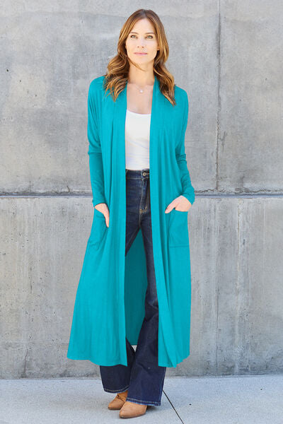 Basic Bae Full Size Open Front Long Sleeve Cover Up Cardigan