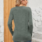 Full Size Notched Neck Long Sleeve T-Shirt