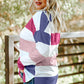 Plus Size Striped Slit Long Sleeve T-Shirt