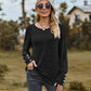 Full Size Round Neck Long Sleeve Buttoned T-Shirt