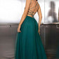 Lace-Up Backless Mesh Dress