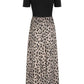 Leopard Round Neck Cold Shoulder Dress