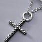 Moissanite Cross Pendant Platinum-Plated Necklace
