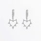 925 Sterling Silver Inlaid Zircon Heart Dangle Earrings