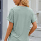 Eyelet Notched Short Sleeve T-Shirt