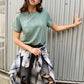Simply Love Full Size KINDA LAZY Round Neck T-Shirt