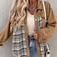 Plaid Button Up Dropped Shoulder Jacket