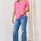 Zenana V-Neck Short Sleeve Slit T-Shirt - Brand Zenana