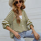 Striped Button Up Long Sleeve Cardigan