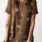 SO CHIC Full Size Dandelion Print Round Neck Tee