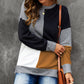 Color Block Round Neck Sweatshirt