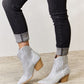 East Lion Corp Clear Rhinestone Ankle Cowboy Boots
