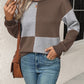 Textured Color Block Round Neck Sweatshirt