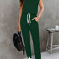 Drawstring Round Neck Sleeveless Jumpsuit