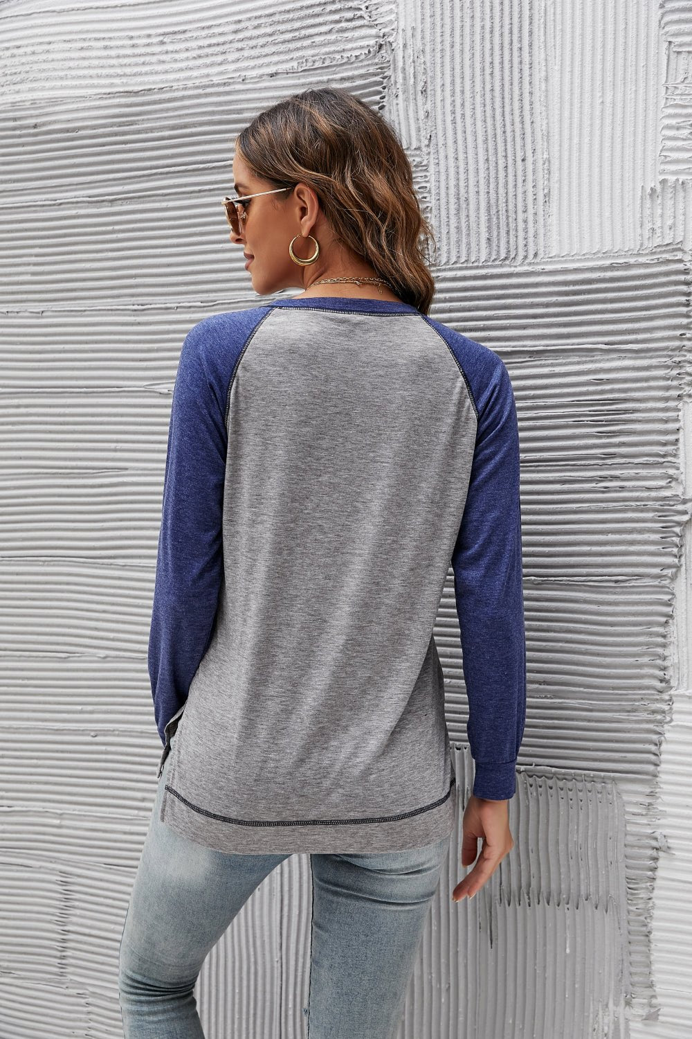 Women's SLENA Full Size Lucia Color Block Raglan Sleeve Top