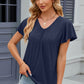 V-Neck Flutter Sleeve T-Shirt