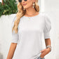 Round Neck Lantern Sleeve Blouse