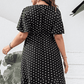 Aaliyah Isla Plus Size Polka Dot Flutter Sleeve Dress