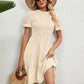 Women's Full Size Smocked Flounce Sleeve Ruffle Hem Dress