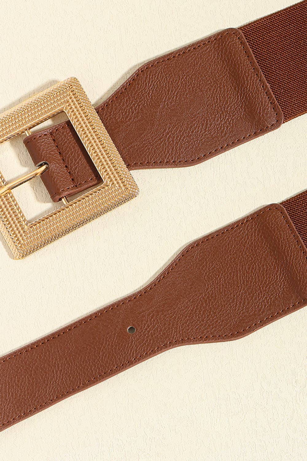 Ivory or Chestnut PU Leather Belt