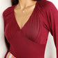 Culture Code Wine Full Size V-Neck Bodysuit