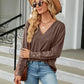Full Size V-Neck Long Sleeve T-Shirt