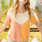 BiBi Round Neck Color Block Short Sleeve Knit Sweater - Brand BiBi