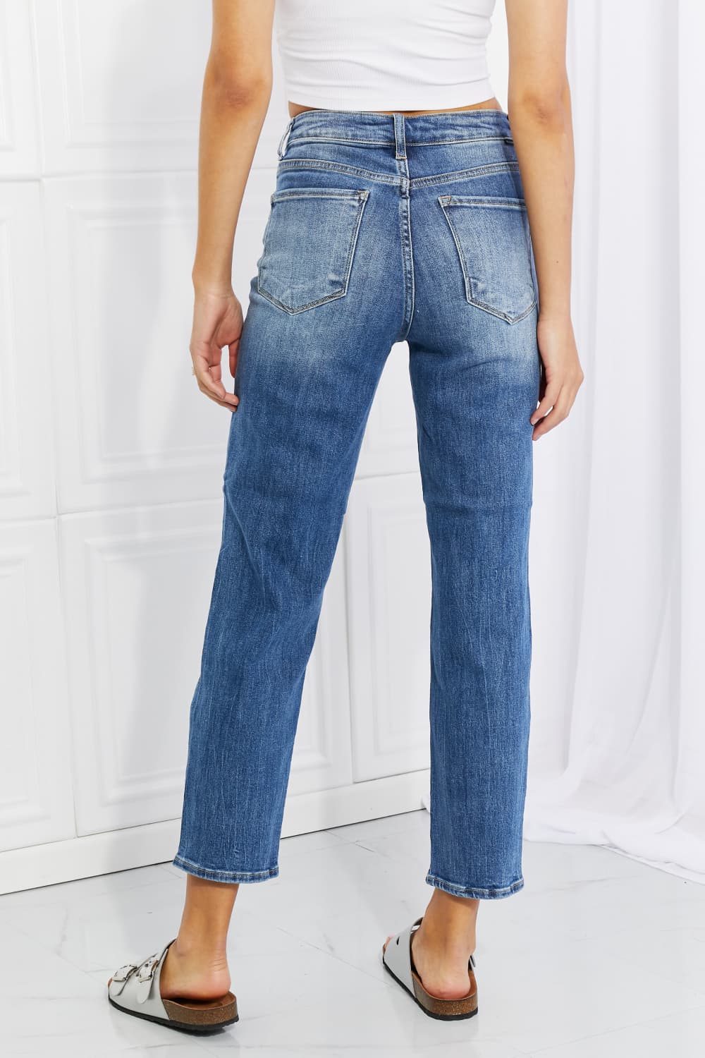RISEN Full Size Emily High Rise Relaxed Jeans *