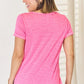 Zenana V-Neck Short Sleeve Slit T-Shirt - Brand Zenana