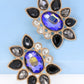 Geometrical Shape Glass Stone Dangle Earrings