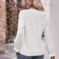 Pretty Purples Eyelet V-Neck Flounce Sleeve Blouse