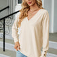 V-Neck Lantern Sleeve T-Shirt